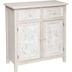 Buffet 2 portes hina bois blanchi 80x85cm - atmosphera createur dinterieur Buffet 2 portes hina bois blanchi 80x85cm - atmosphera createur dinterieur