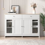 Buffet bas - leytn - 120x37x80cm - 4 portes - 2 tiroirs - style scandinave moderne Buffet bas - leytn - 120x37x80cm - 4 portes - 2 tiroirs - style scandinave moderne