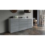 Buffet bas - mpc - blanc mat et avola anthracite - 160 cm - 50 cm - 85 cm Buffet bas - mpc - blanc mat et avola anthracite - 160 cm - 50 cm - 85 cm