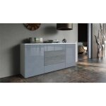 Buffet bas - mpc - blanc mat et avola anthracite - 4 portes - 2 tiroirs