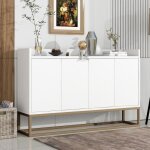 Buffet bas 1203080cm - okwish - style minimaliste moderne - 4 portes sans poigne 2 tagres rglables ...