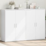 Buffet bas - omabeta - hga02983 - 2 pcs - bois dingnierie - blanc - 60x31x84 cm