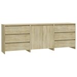 Buffet bas - omabeta - m22829 - chêne sonoma - bois dingénierie - 3 pièces Buffet bas - omabeta - m22829 - chêne sonoma - bois dingénierie - 3 pièces