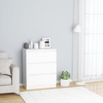 Buffet bas ovonni - beau - blanc - 3 tiroirs - design minimaliste