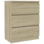 Buffet bas - ovonni - mode - ch�ne sonoma - 3 tiroirs - design contemporain