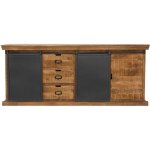 Grand buffet en bois et m�tal 3 portes 3 tiroirs - tabuk - rendez - vous d�co