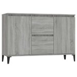 Buffet bas - salalis - sonoma gris - 2 portes - 2 tiroirs - bois dingnierie - mtal