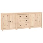 Buffet bas - salutuya - bd5170 - bois massif de pin - 2 portes - 80 cm de hauteur