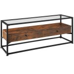 Commode de chambre - tectake - buffet bas maidenhead avec 2 tiroirs en bois et acier 1215 x415 x 505 ...