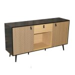 Buffet bas - urban living - arsenal - poign�es cuir - style scandinave et moderne - aspect bois
