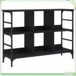 Buffet bas - vgeby - 102x32x735 cm - bois dingénierie - métal - noir Buffet bas - vgeby - 102x32x735 cm - bois dingénierie - métal - noir