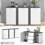 Buffet bas vicco novelli buffet haut blanc commode bahut meuble 2 portes meuble