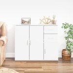 Buffet bas - vidaxl - blanc - scandinave - moderne - laqu - salle  manger - meuble de sjour
