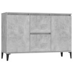 Buffet bas - vidaxl - gris b�ton - contemporain - design - porte(s) et tiroir(s)
