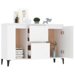 Buffet bas - vingvo - blanc laqu - 2 portes - 1 tiroir - 104x35x70 cm