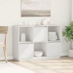 Buffet bas - blanc - bois massif de pin - 3 portes - 1105x35x80 cm - salon