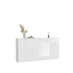 Buffet bodite ? 6 portes ? blanc laqu� ? grand meuble de rangement