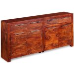 Buffet en bois massif de sesham - vidaxl - 160 x 35 x 75 cm - scandinave - moderne - porte(s) - aspect ... Buffet en bois massif de sesham - vidaxl - 160 x 35 x 75 cm - scandinave - moderne - porte(s) - aspect ...