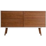 Buffet bois zina - noyer bois fonc�