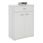Buffet salle � manger calais l 60 cm blanc avec 1 tiroir et 2 portes bahut bas meuble de rangement style ...