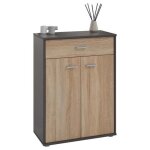 Buffet salle � manger calais l 60 cm coloris ch�ne sonoma avec 2 portes bahut bas meuble de rangement ...