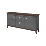Buffet chic 180cm pour salon coloris gris et chne fonc collection palace.