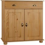 Buffet colmar commode bahut vaisselier meuble bas rangement avec 1 tiroir et 2 portes en pin massif teint� ...