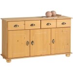 Buffet salle � manger colmar en bois massif l 116 cm avec 3 portes battantes et 2 tiroirs spacieux coloris ...