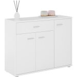 Buffet salle � manger corlaine l 88 cm blanc avec 1 tiroir et 3 portes bahut bas meuble de rangement