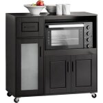 Buffet de cuisine sur roulettes avec 3 portes 1 tiroir ? meuble de rangement id�al entr�e ou cuisine ...