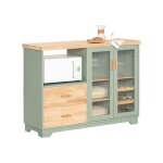 Sobuy buffet commode de cuisine avec 2 portes vitrées 2 tiroirs et rangement bouteilles 120x40x90cm vert ... Sobuy buffet commode de cuisine avec 2 portes vitrées 2 tiroirs et rangement bouteilles 120x40x90cm vert ...