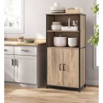 Buffet de cuisine vasagle - 60 x 35 x 1245 cm - 2 compartiment - tagres rglables - couleur chne