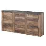 Buffet design 175cm pour salon couleur noyer et noir effet bois collection santiago. 176x85x37 marron ... Buffet design 175cm pour salon couleur noyer et noir effet bois collection santiago. 176x85x37 marron ...