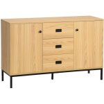 Homcom - buffet - panneaux de particules - 120x39. 5x77cm - bois naturel