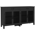 Buffet bas - meuble de rangement - homcom - 4 portes �tag�res r�glables 2 tiroirs style industriel - ...