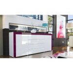 Buffet design laqu blanc / blanc / violet