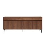 Miliboo - buffet design en bois fonc� noyer et m�tal noir 4 portes 2 tiroirs l180 cm bliss
