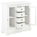 Buffet enfilade ovonni - meuble de sjour - blanc - bois massif - elgance - chic - 70 x 28 x 70 cm