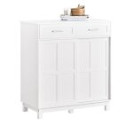 Buffet fsb84 - w sobuy - multi - rangements avec 2 tiroirs et 2 portes coulissantes 80x40x85 cm blanc ...
