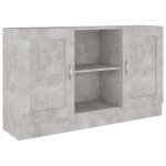 Buffet gris béton 120x305x70 cm aggloméré - vidaxl - buffet bas - contemporain - design Buffet gris béton 120x305x70 cm aggloméré - vidaxl - buffet bas - contemporain - design