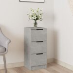 Buffet bas - gris b�ton - bois ding�nierie - 3 tiroirs - 70 cm de hauteur - contemporain