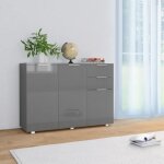 Buffet bas - no name - gris brillant - 107 x 35 x 76 cm - contemporain - design