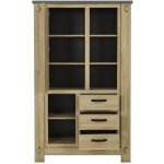 Buffet haut broceliande ? finition ch�ne clair ? 1 porte + 3 tiroirs ? 124 � 50 � 202 cm ? gami