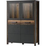 Buffet haut collection windsor. coloris gris anthracite et ch�ne fonc�. 37 gris