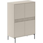 Buffet haut greta ? coloris cr�me ? 4 portes ? 85 x 40 x 123 cm