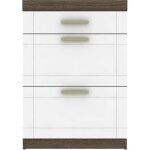 Commode 1 tiroir et 2 portes l70xh100cm tenessil chêne foncé et blanc Commode 1 tiroir et 2 portes l70xh100cm tenessil chêne foncé et blanc