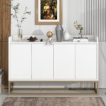 Buffet - buffet blanc - buffet salle a manger - 4 portes - blanc - 120x30x80cm