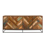 Buffet 4 portes en bois dacacia et bois recycl� - krabi - rendez - vous d�co