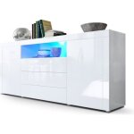 Buffet laqu blanc avec clairage led 167 cm