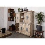 Buffet en manguier laqué blanchi railway n° 325 - massivmoebel24 - industriel - loft - 2 portes - salle ... Buffet en manguier laqué blanchi railway n° 325 - massivmoebel24 - industriel - loft - 2 portes - salle ...